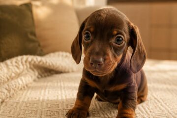 Cachorro de teckel Kaninchen chocolate Terra de Mestral