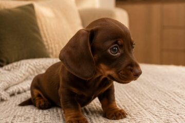 Cachorro de teckel Kaninchen chocolate Terra de Mestral