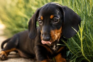 Cachorro de teckel Kaninchen negro y fuego Terra de Mestral