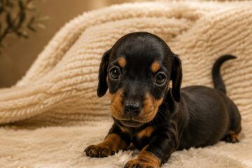 Cachorro de teckel Kaninchen negro y fuego Terra de Mestral