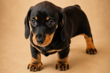 Cachorro de teckel Kaninchen negro y fuego Terra de Mestral