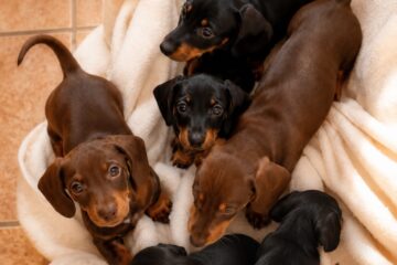 Cachorro de teckel Kaninchen de pelo corto Terra de Mestral